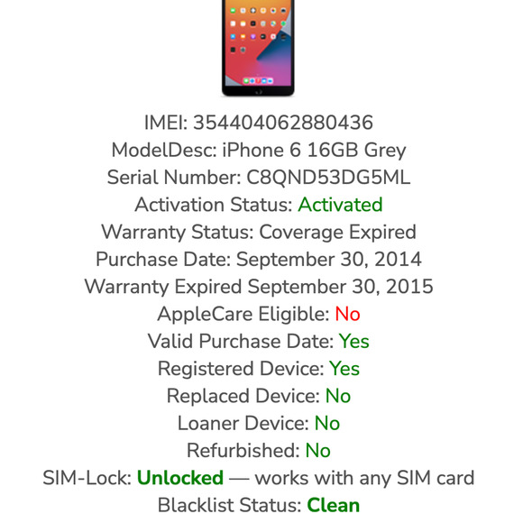 Apple iPhone 6 A1549 Gray 16GB For Parts/Repair Does Not Turn On - Picture 5 of 5